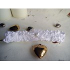 White Satin Wedding Garter with Heart